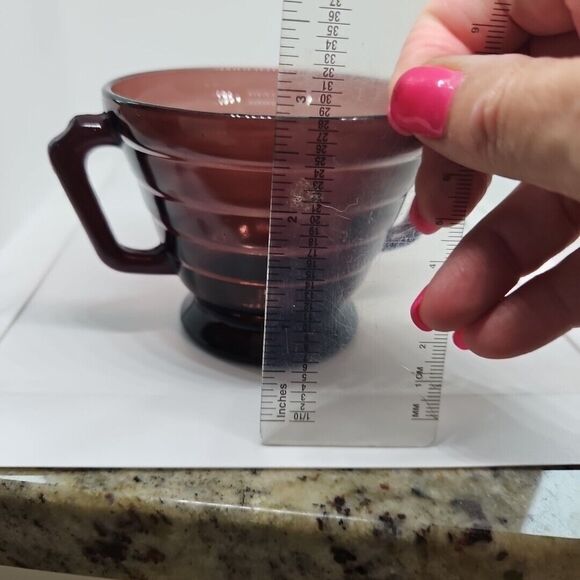 Hazel Atlas MODERNTONE AMETHYST *3" CREAMER & SUGAR* set no flaws,gorgeous color - Picture 10 of 10